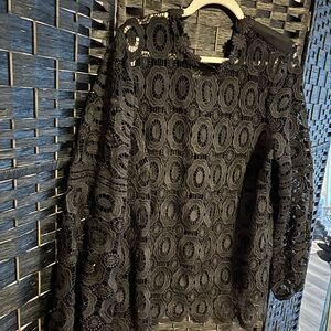 Eloquii Black Lace Blouse